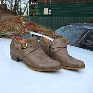 Life Stride Velocity Brown Buckle Ankle Booties